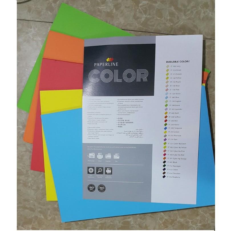 Giấy Bìa Màu tốt lọai đặc biệt A4/180gsm (Hồng, Vàng, Đỏ, Xanh lá, Xanh dương) xấp 100 tờ 1 màu