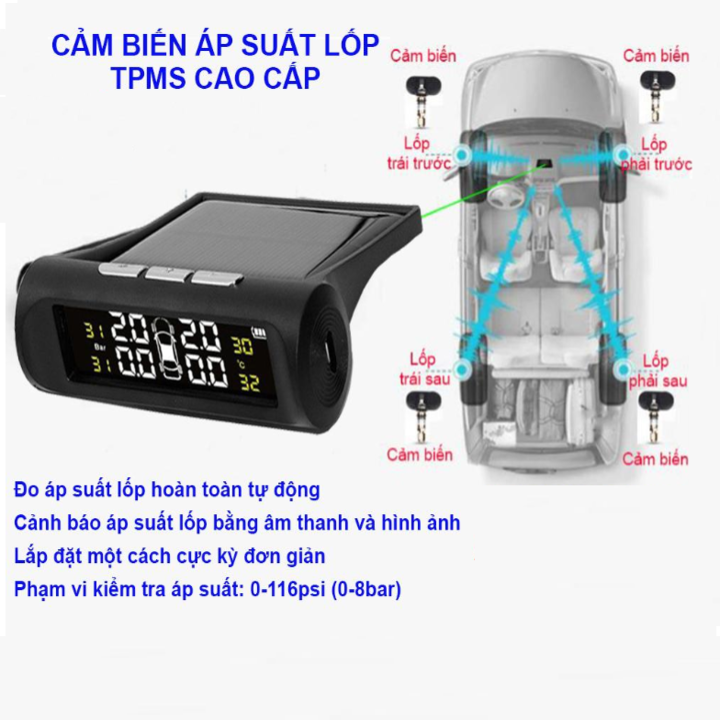 Cảm Biến Áp Suất Gắn Trong Lốp Ô Tô Cao Cấp Dùng Năng Lượng Mặt Trời ITP037