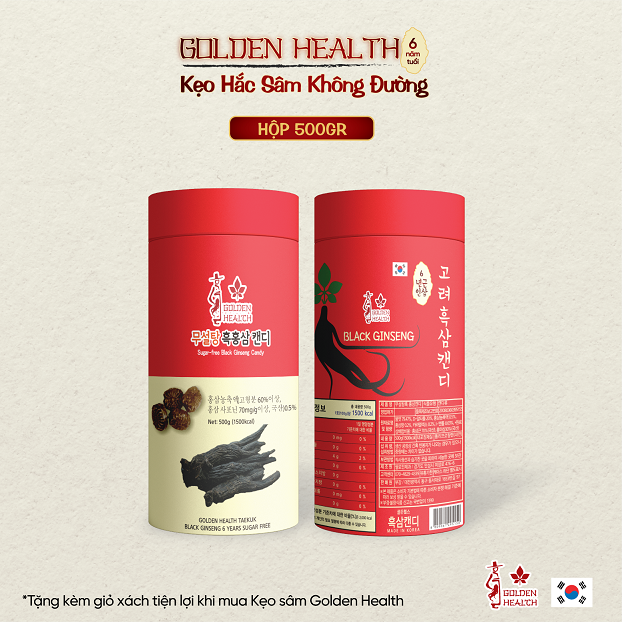 Kẹo Hắc Sâm Hàn Quốc Golden Health  Hộp 500g