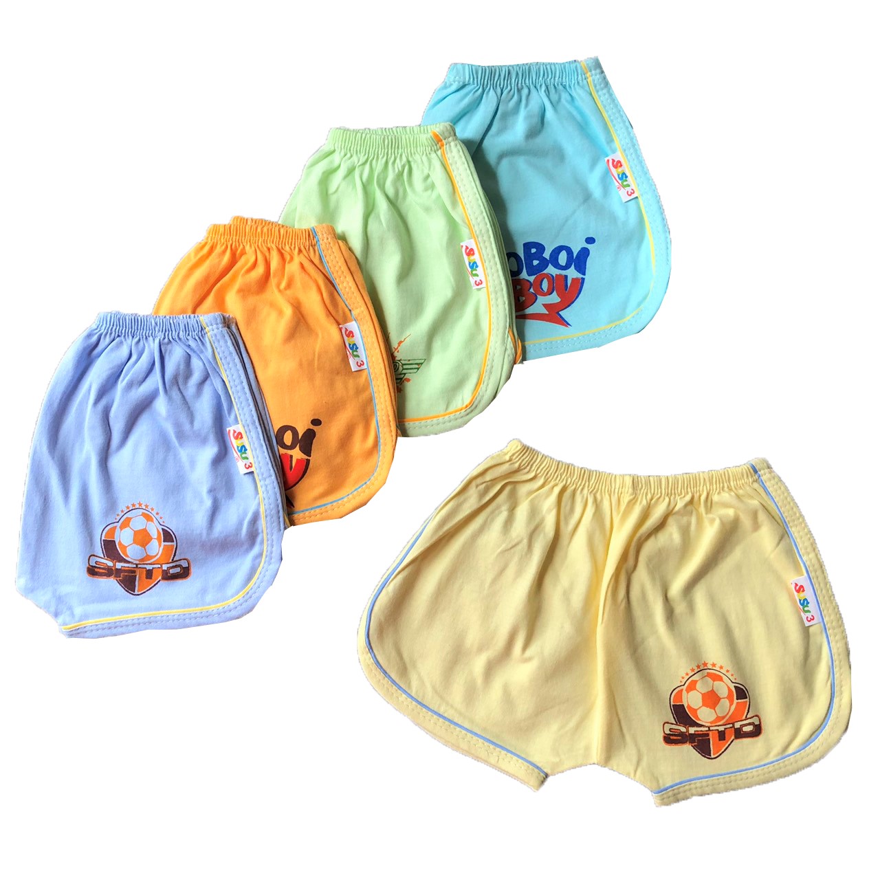 Set 5 quần đùi cotton màu nhạt SUSU