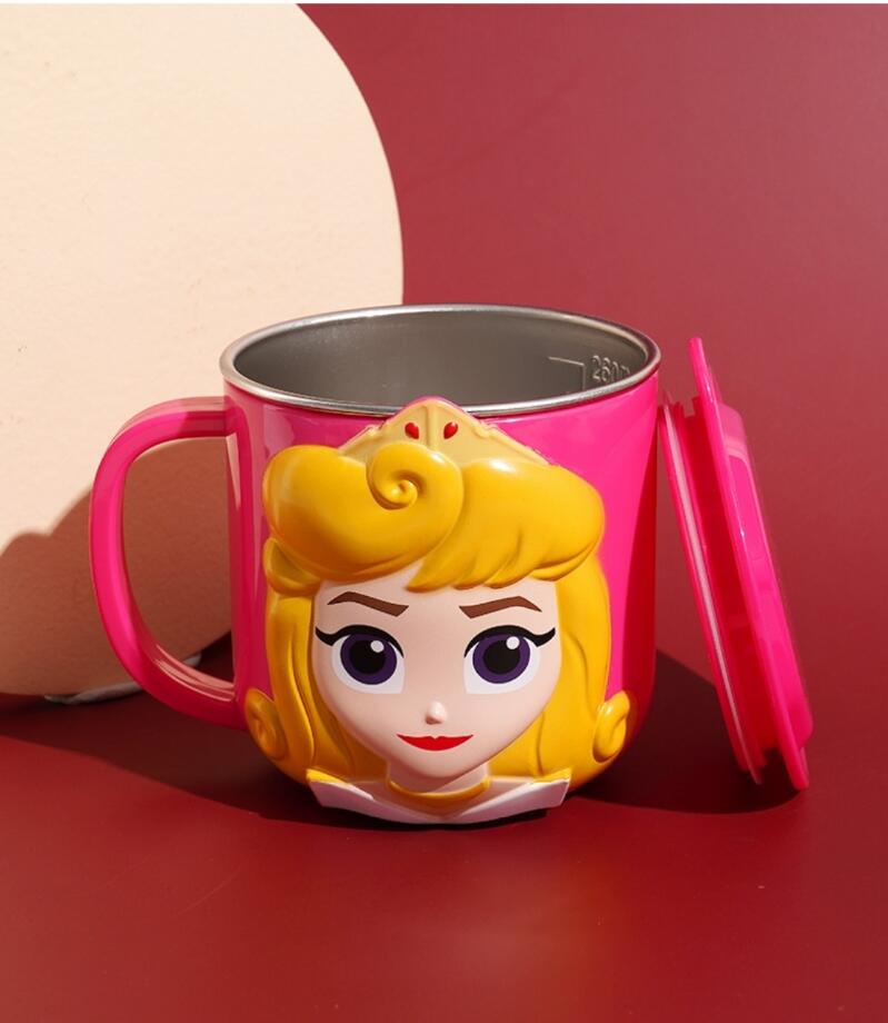 Ly giữ nhiệt Disney có nắp hình Aurora nổi 3D cho bé 260ml - LYAURORA