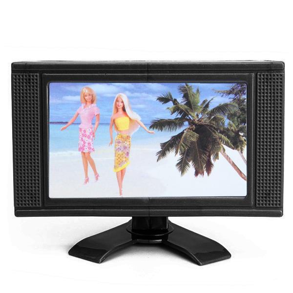Dollhouse 3 3/8 Inch LCD TV - Grey or Black for 12inch fashion Doll