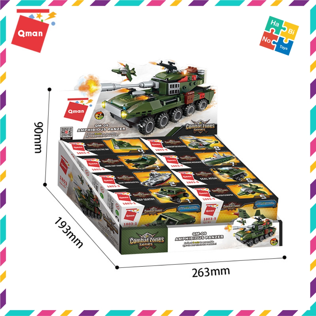 Đồ Chơi Xếp Hình Thông Minh Lego Qman 1803 Xe Tăng Chiến Xa Lội Nước 361 Chi Tiết 6 Trong 1 Cho Trẻ Từ 6 Tuổi