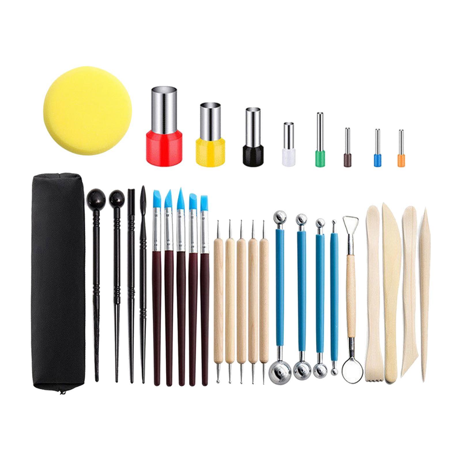 33Pcs Clay Tools DIY Modeling Scraping Engraving Embossing Cutting Ceramics Clay Sculpting Tools Clay Carving Tool Set for Adults Kids,