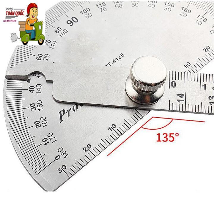 Thước đo góc ️️ thước đo độ 180 độ bằng thép không gỉ - thước ke góc