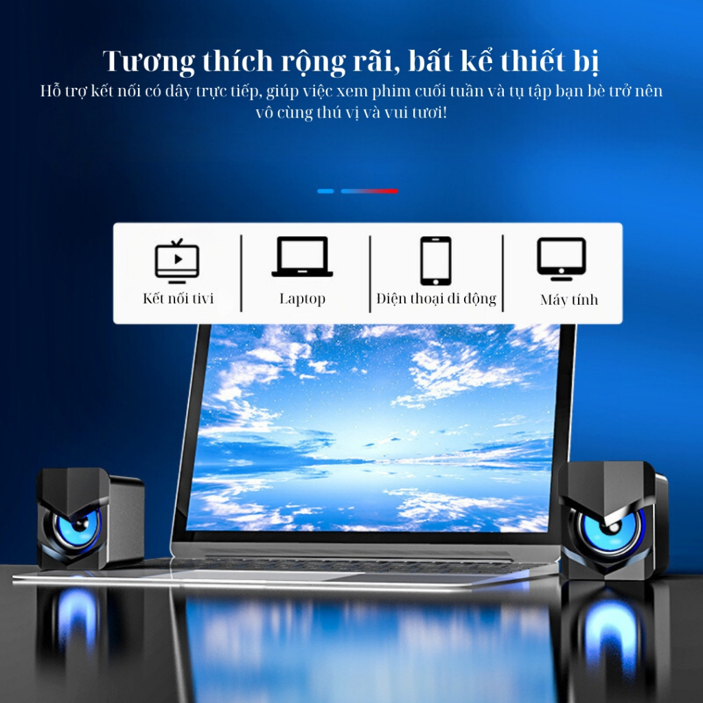 Loa Máy Tính Để Bàn, Âm Thanh Siêu Trầm, Dành Cho Học Online, Nghe Nhạc, Xem Phim - Hàng Chính Hãng
