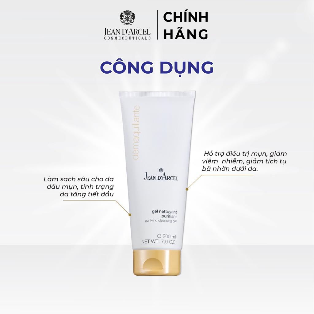 J158 Gel rửa mặt tạo bọt cho da mụn Purifiante - Purifying Cleansing Gel 200ml - Jean d'Arcel