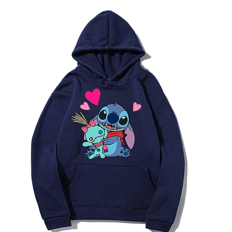 Áo Hoodie Nam nữ In hình Disney Lilo Stitch ngộ nghĩnh
