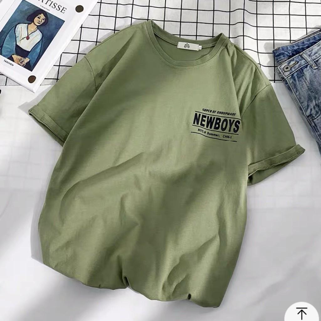 Áo thun tay lỡ form rộng họa tiết NEW BOY - Unisex nam nữ đều mặc được