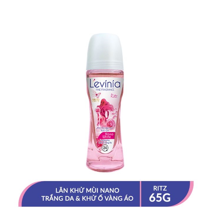 Lăn Khử Mùi NANO Trắng Da &amp; Khử ố vàng áo RITZ L'evinia 65g