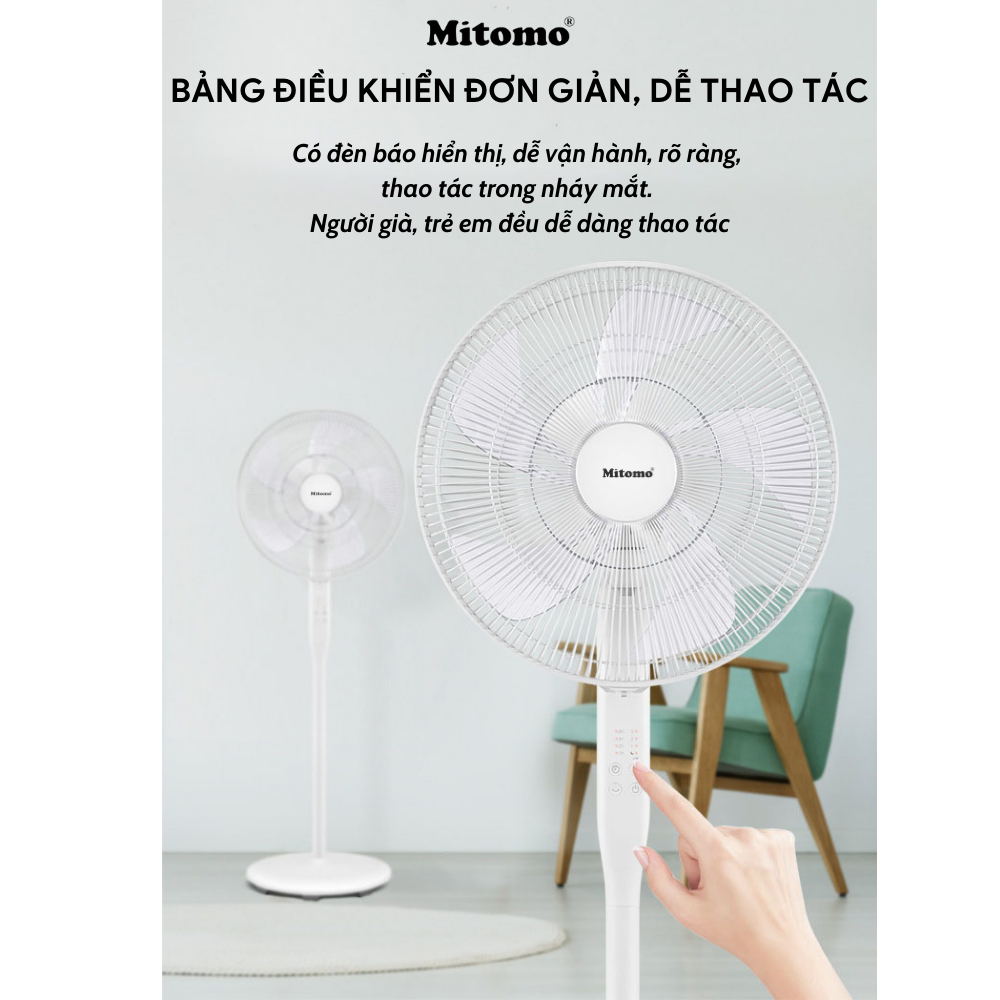 Quạt lửng Mitomo FCE - 50AE MAX, có điều khiễn từ xa, hẹn giờ, đông cơ bạc đạn hoạt động siêu êm -hàng chính hãng