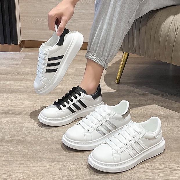 Giày sneaker đế cao nam nữ phối sọc thời trang - ALEX