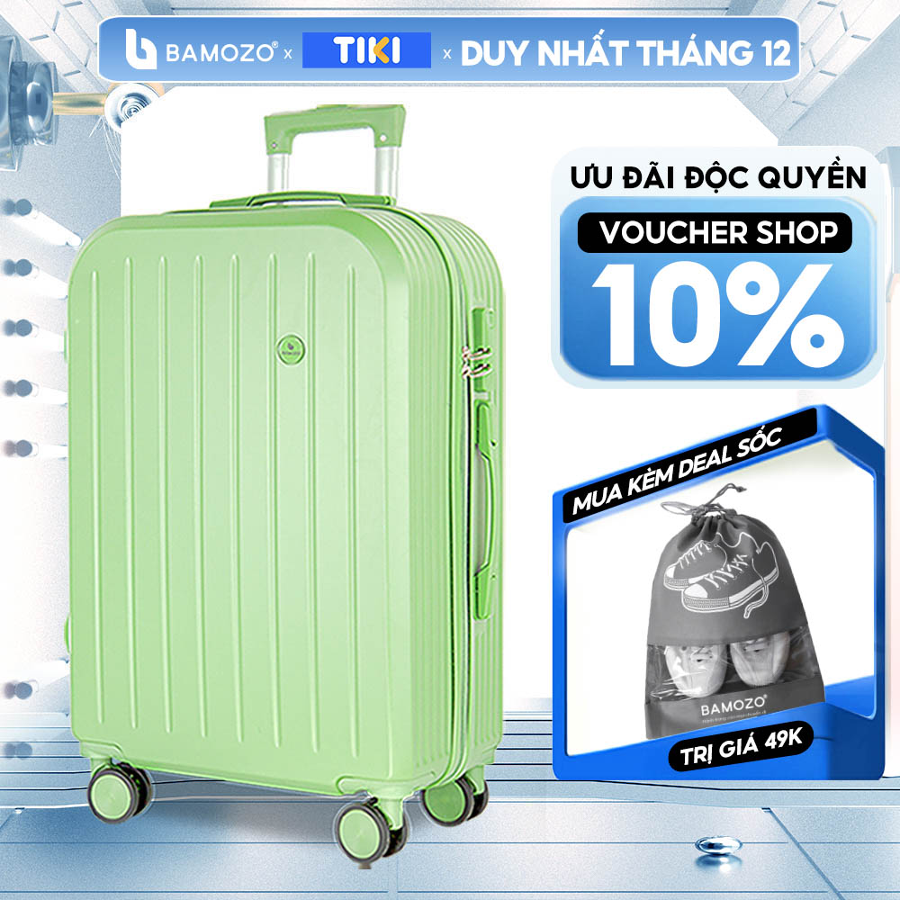 Vali Du Lịch Thời Trang Bamozo 8812 Size 2024 , Vali Nhựa Kéo Được Bảo Hành 5 Năm. - Xanh Lá - Size 20