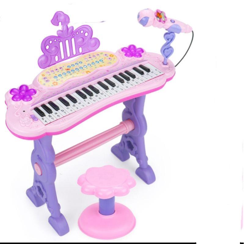 Đồ chơi đàn piano nhỏ dành cho trẻ em có micro, giả phím, bàn phím điện tử, bé gái 3-5 tuổi, quà tặng sinh nhậ