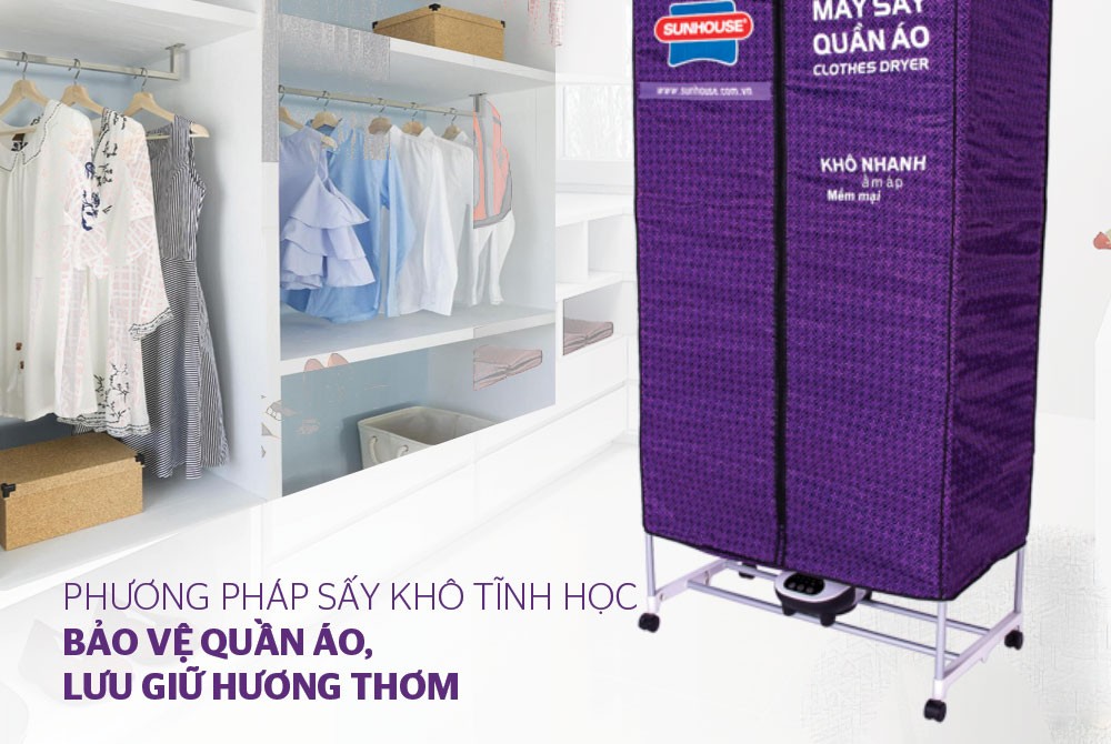 Máy Sấy Quần Áo Sunhouse SHD2707 - Tím - Hàng chính hãng