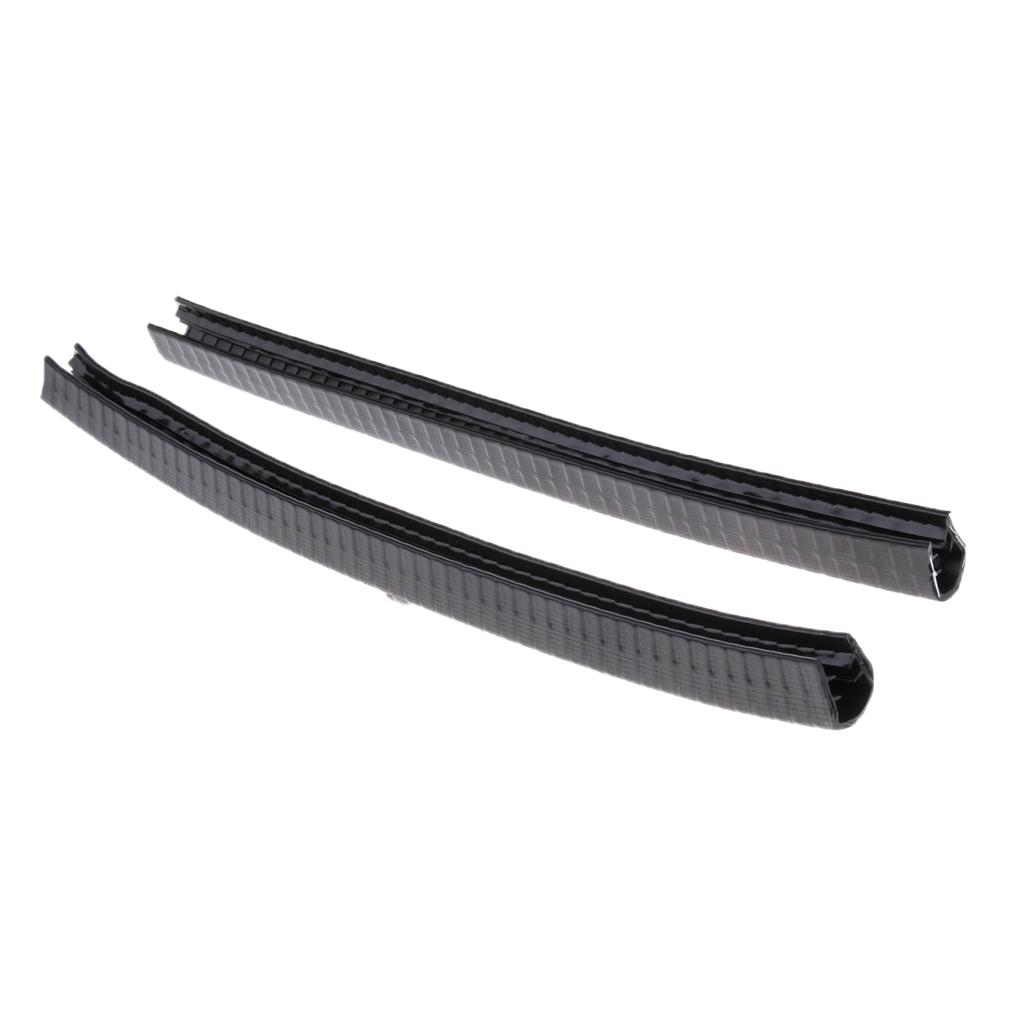 2pcs Rubber Strip Deck Guard Gear for Longboard Skateboard Protection Black