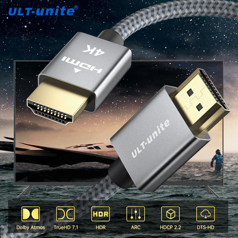 Cáp 4K HDMI Tốc độ cao 18Gbps HDMI 2.0 Cáp HDR 3D BRAIDED CORD CREW ARC tương thích cho MacBook Pro 2021 UHD TV máy chiếu PC