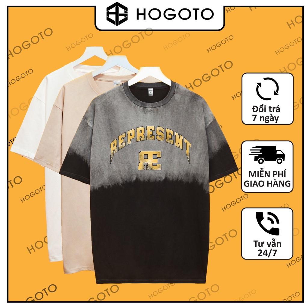 Áo thun tay lỡ RE Hogoto shop , Áo thun unisex nam nữ from rộng oversize chất liệu cotton