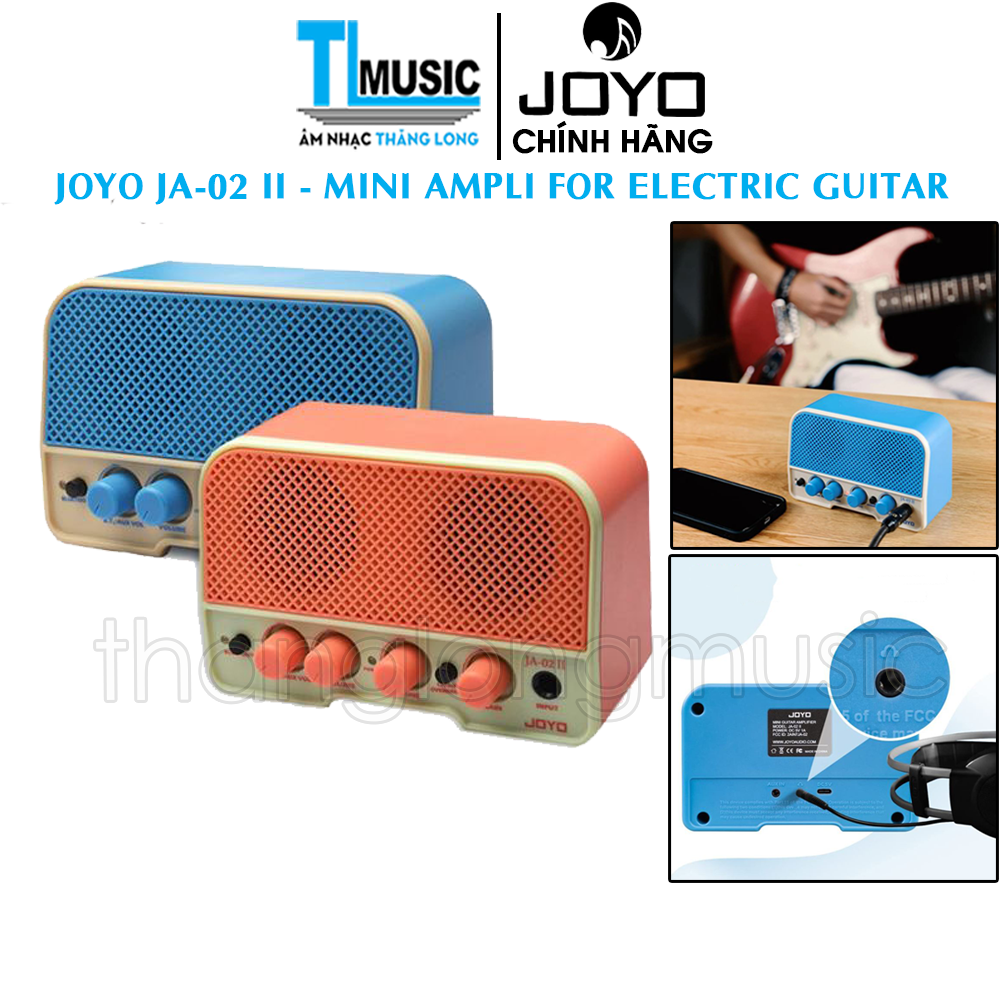 JOYO JA-02 II 5W - Loa Amplifier Mini Guitar Điện Dual Channel Clean &amp; Overdrive Pin Sạc TypeC, Bluetooth 5.0 AUX IN - Hàng chính hãng