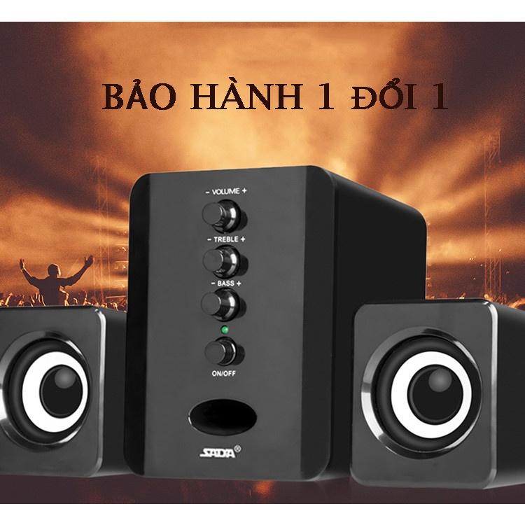 Loa nghe nhạc SADA D-202 Loa vi tính cho Điện thoại, Máy tính bàn, Laptop, máy PC, Bass Treble cực chuẩn