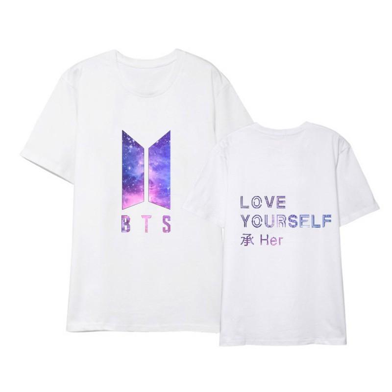 Áo thun BTS Love Yourself Her in hai mặt in logo BTS
