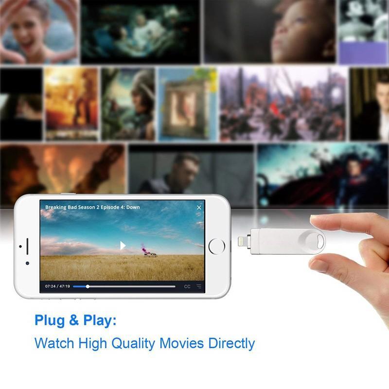 USB lưu trữ ngoài dung lượng 1Tb cho điện thoại Iphone7 / 7plus / 5S / 6 / 6s Plus / IPadAir / Mini IOS / máy tính