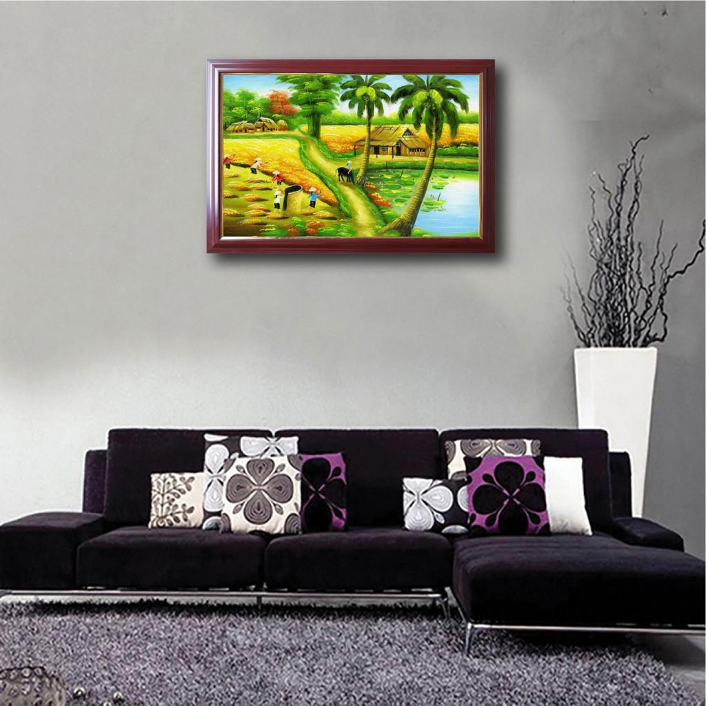 Tranh làng quê Việt, tranh trang trí tường khách sạn TDQ-39