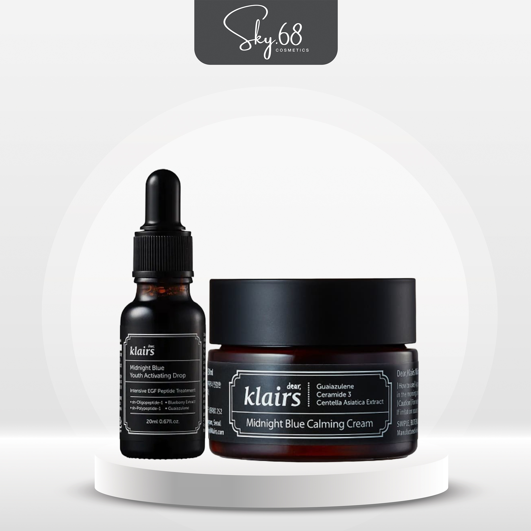 Combo Tinh Chất + Kem Dưỡng Ẩm, Làm Dịu Và Phục Hồi Da Ban Đêm Dear, Klairs Midnight Blue