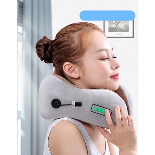 Gối ngủ massage chữ U tạo nhiệt hỗ trợ trị đau mỏi cổ pin sạc YIJIA YJ-818 - Màu ngẫu nhiên. Phù hợp đi tàu, xe, máy bay, văn phòng