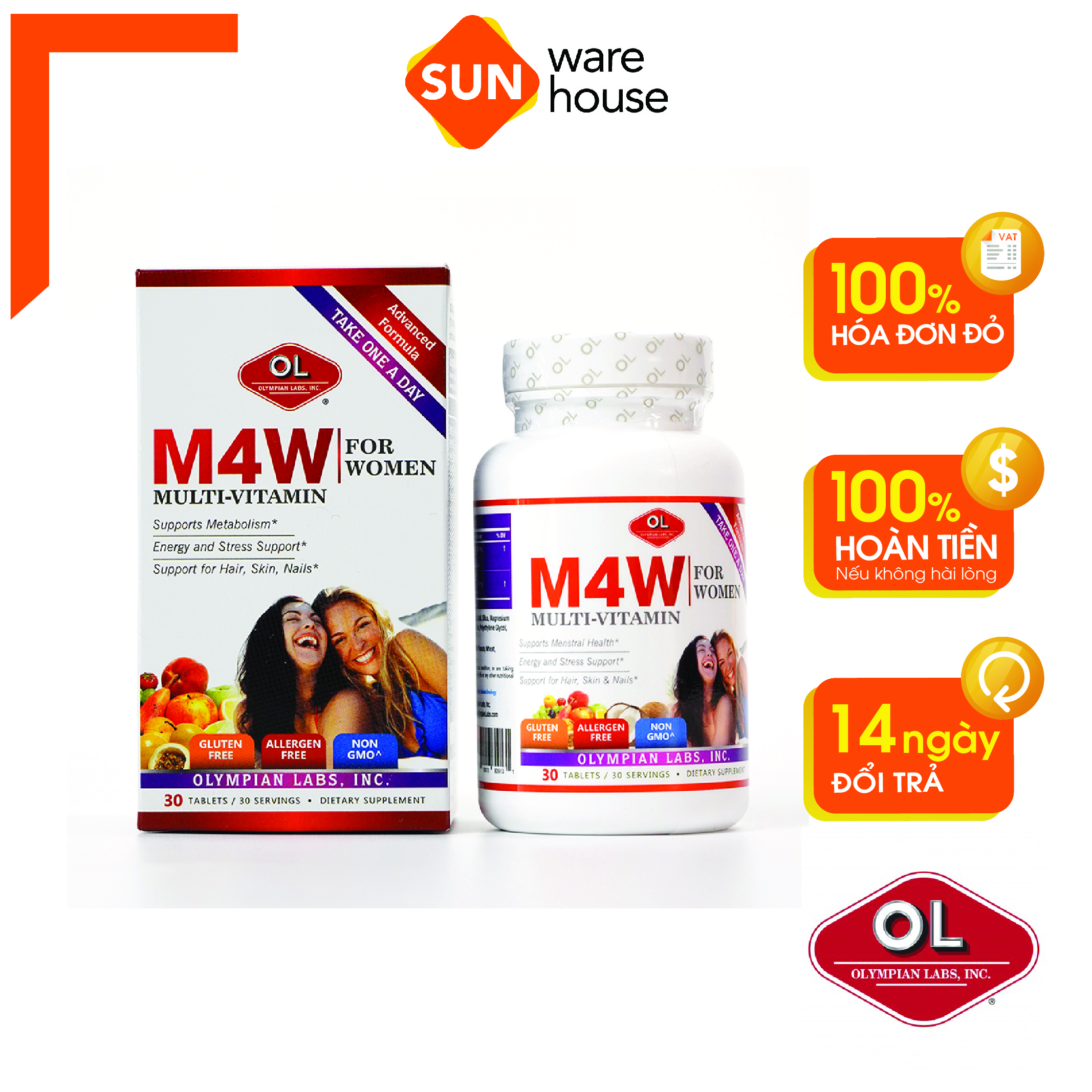 Viên Uống Bổ Sung Khoáng Chất Cho Sức Khoẻ Nữ Giới Olympian Labs M4W Multi - Vitamin For Women 30 Viên
