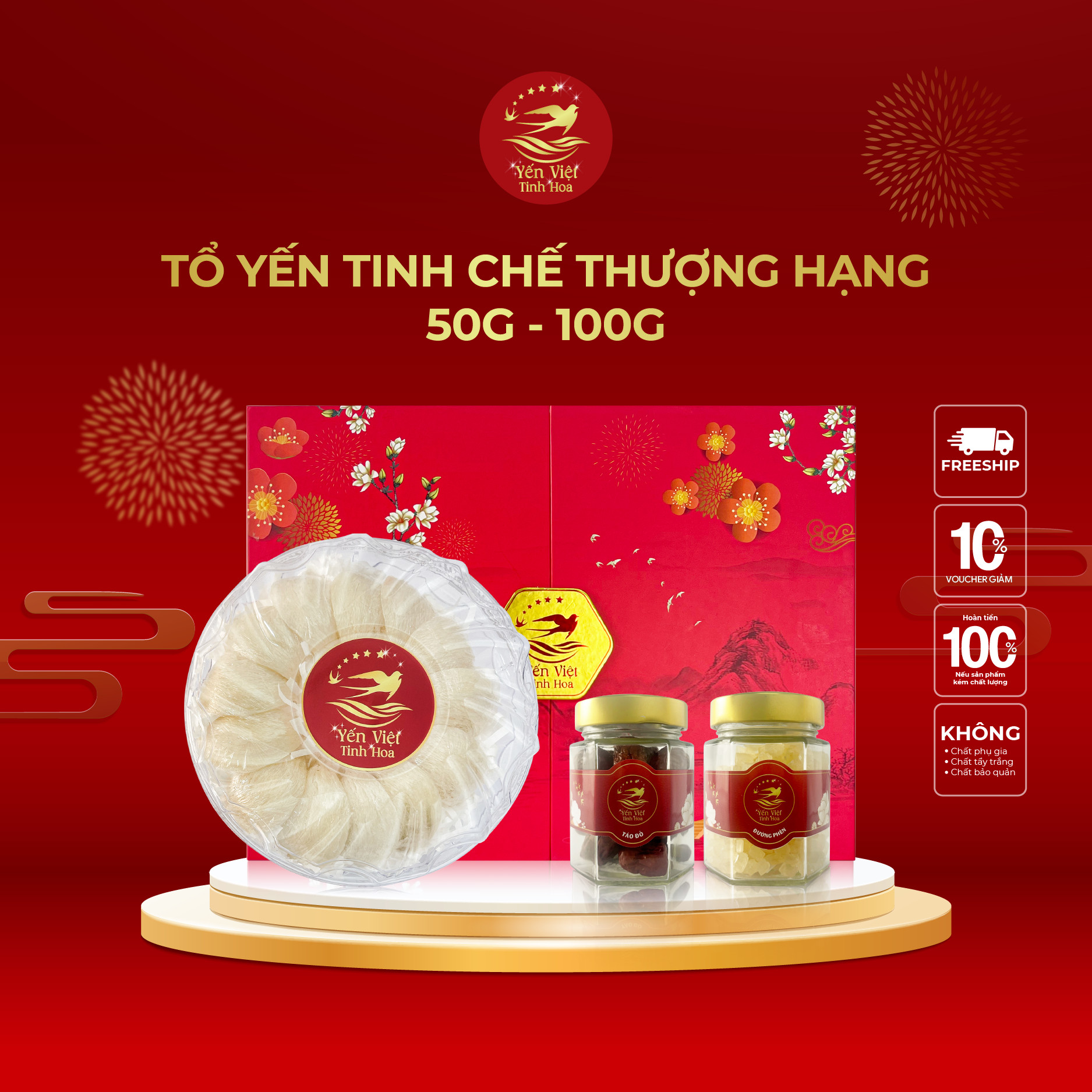Hình ảnh Tổ yến Tinh chế thượng hạng 50 gram Yến Việt Tinh Hoa - Hàng chính hãng