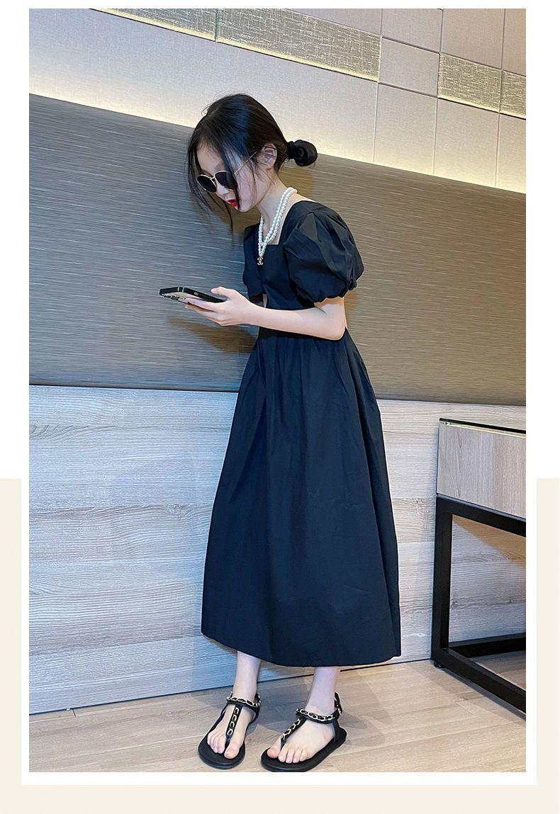 DONGSHOP HOT Cô gái ăn mặc mùa hè 2023 vừa lớn bé váy cô gái mỏng mùa hè ăn mặc phong cách phương Tây thời trang đầm dài cho trẻ em
