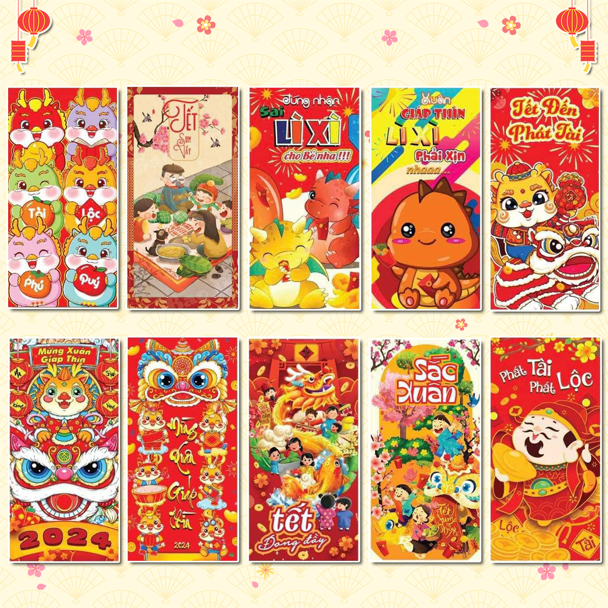 Bao Lì Xì Gieo Quẻ Mẫu Mới, Bộ 12 quẻ rút thăm xin quẻ Cực Xịn