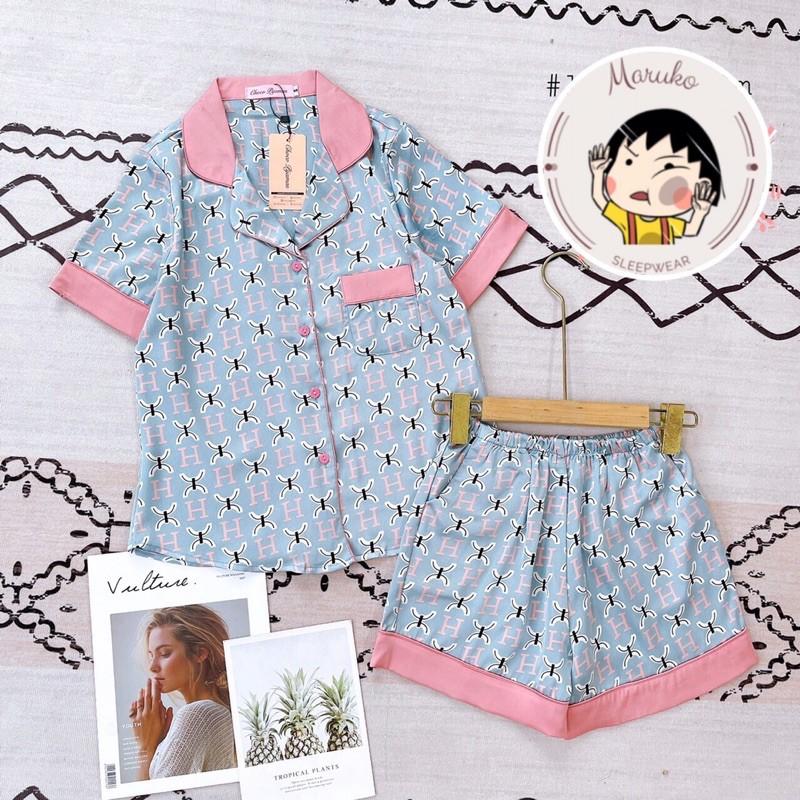 Bộ ngủ Choco Pijama lụa tơ mềm - Set quần đùi