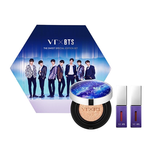 Sản Phẩm Phấn nước CC Cushion số 23 + Son môi VT X BTS THE SWEET SPECIAL EDITION ( 01 Velvet Burgundy, 02 Rosy Peach )