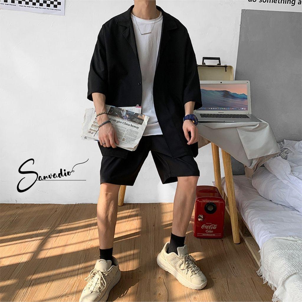 SET BLAZER NAM SANVADIO-blazer nam hè thu-form dáng unisex phong cách ullzang