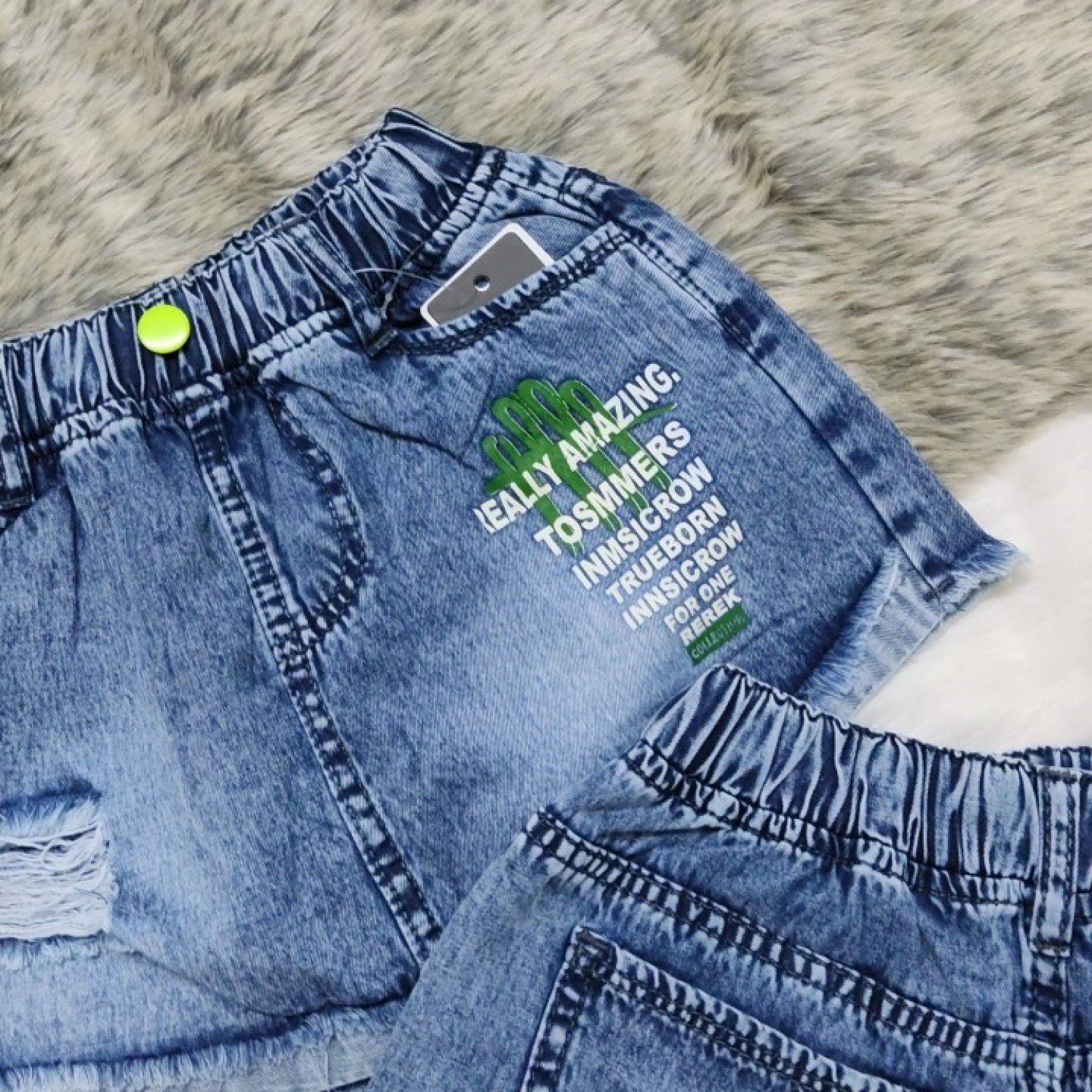 G00000214 Quần short jean giả váy dễ thương cho bé gái