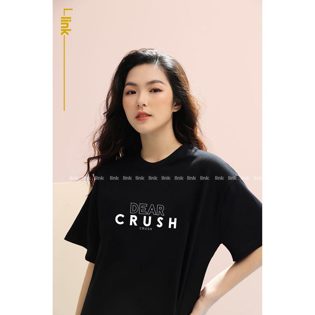 Áo phông đen tay lỡ cổ tròn CRUSH dáng rộng unisex