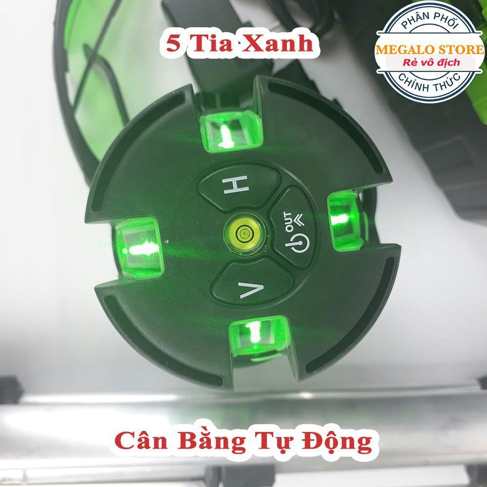 Máy Cân Mực Laser Thăng Bằng Tự Động AKUZA, 5 Tia Xanh