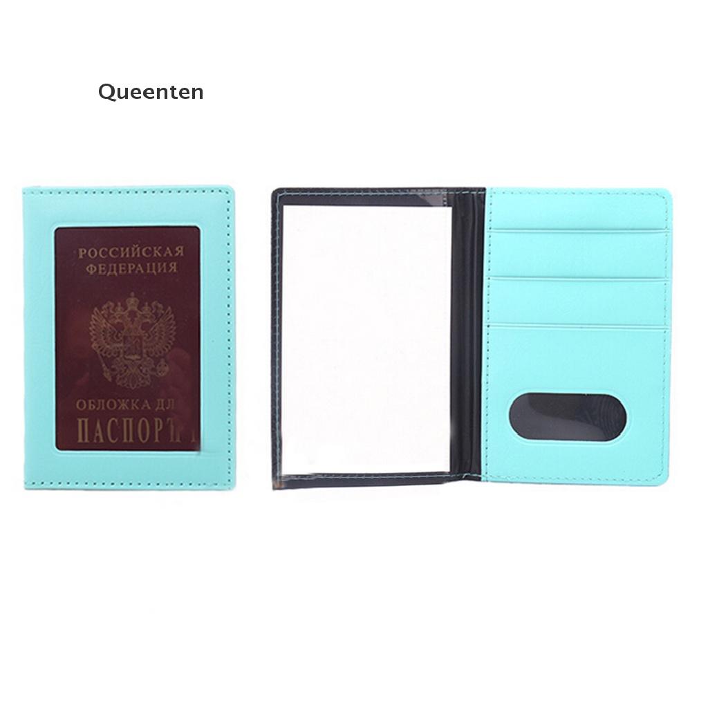 Queenten Russia Passport Cover Clear Card ID Holder Case for Travelling passport bags QT