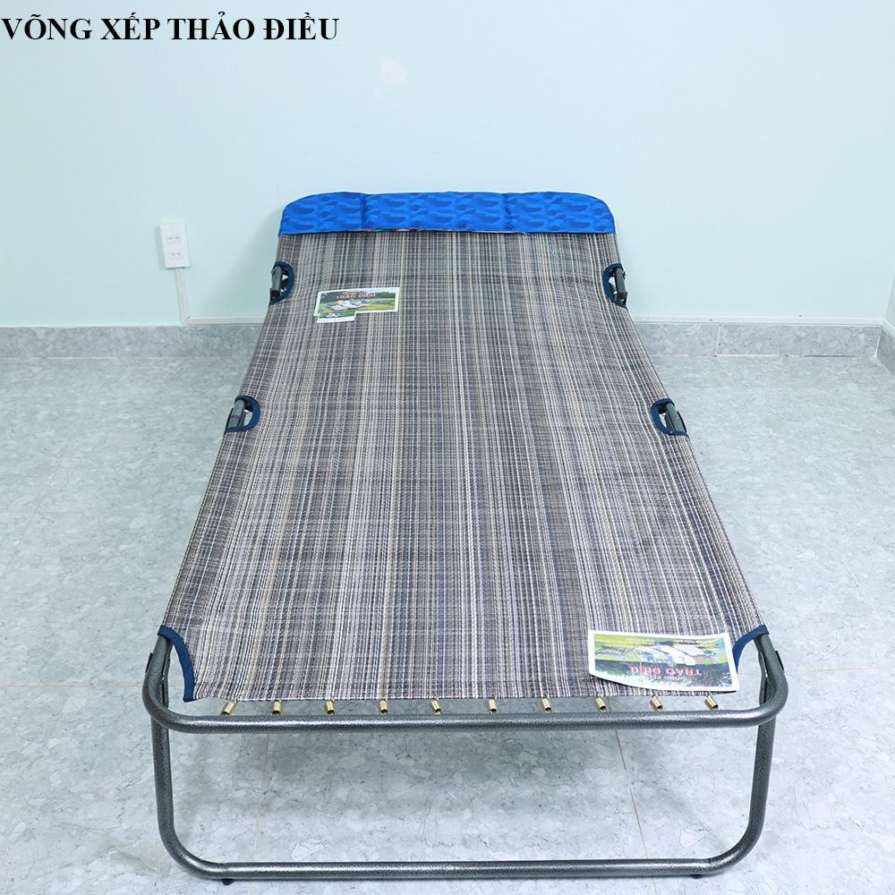 Giường xếp rộng 90cm vải lưới thổ cẩm khung sơn tĩnh điện cao cấp