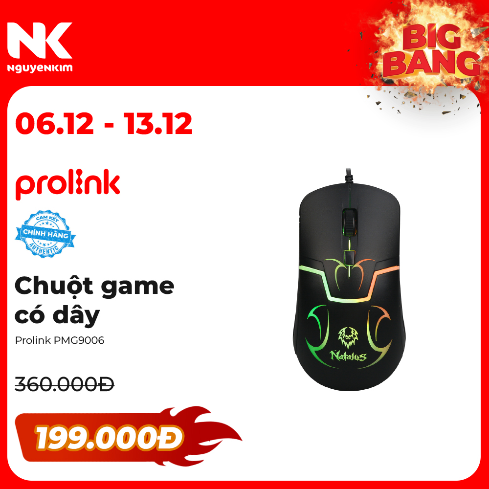 Chuột game có dây Prolink PMG9006 - Hàng Chính Hãng