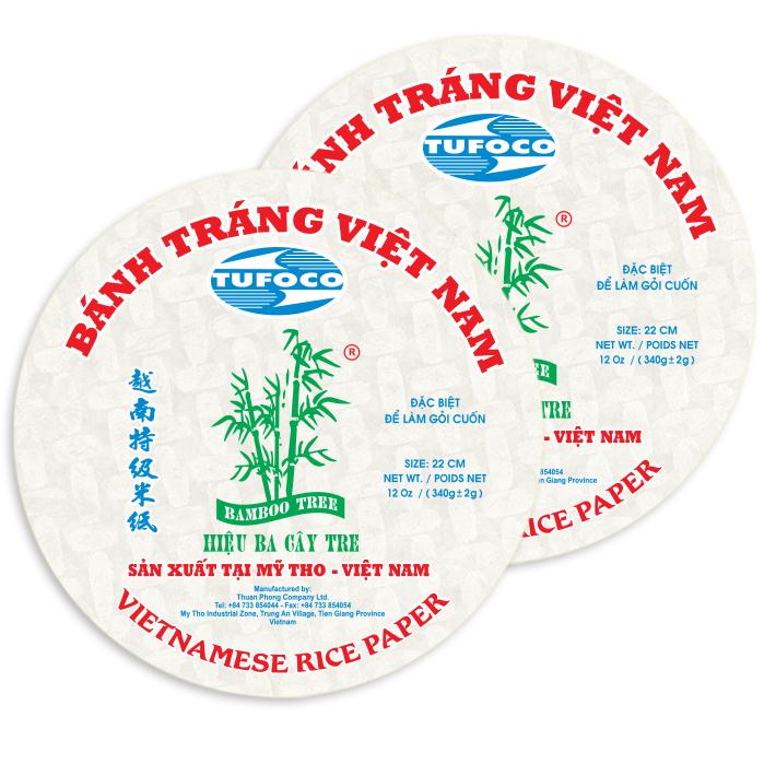 LÔ 2 BÁNH TRÁNG BA CÂY TRE tròn 22cm (2 x 250g) (ĐẶC SẢN MỸ THO)