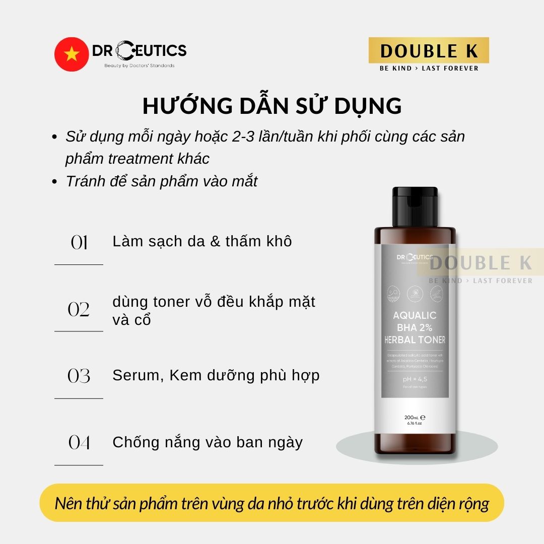 DrCeutics Aqualic BHA 2% Herbal Toner - Double K