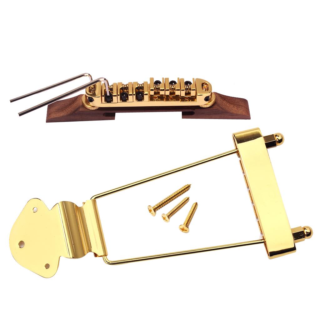 6 String Archtop Jazz Guitar Tailpiece Rosewood Bridge Screws Wrenches Set