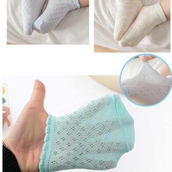 Set 5 Tất Vớ Lưới Cổ Thấp Màu Trơn Mềm Mịn, Thoáng Khí Cho Bé - Bé trai