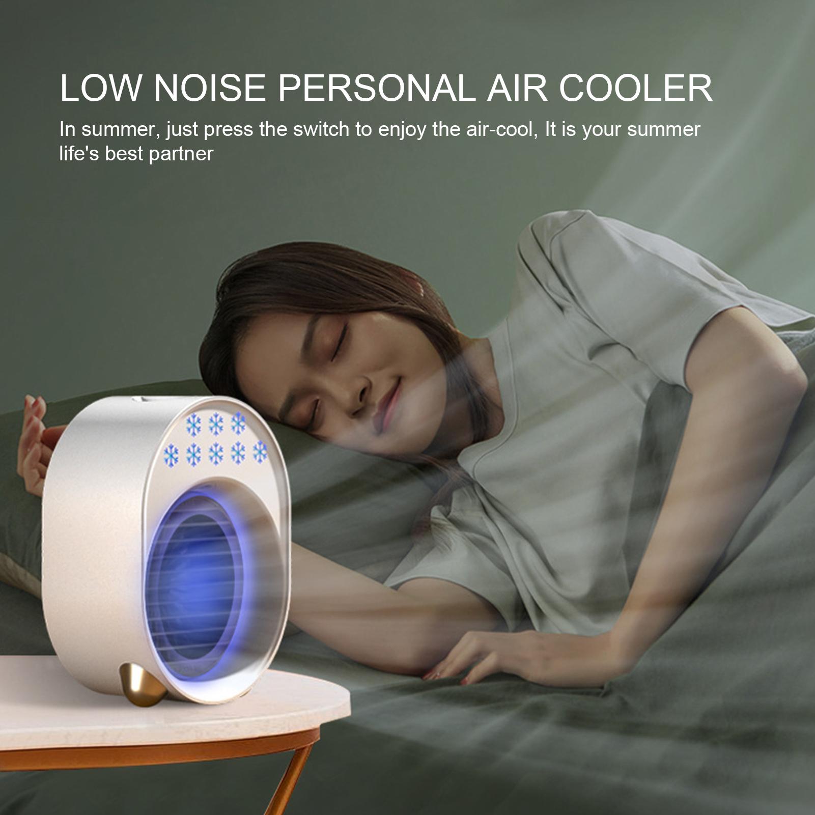 Máy làm mát phun sương 500ml có quạt điều hòan với 3 mức độ, cắm sạc USB