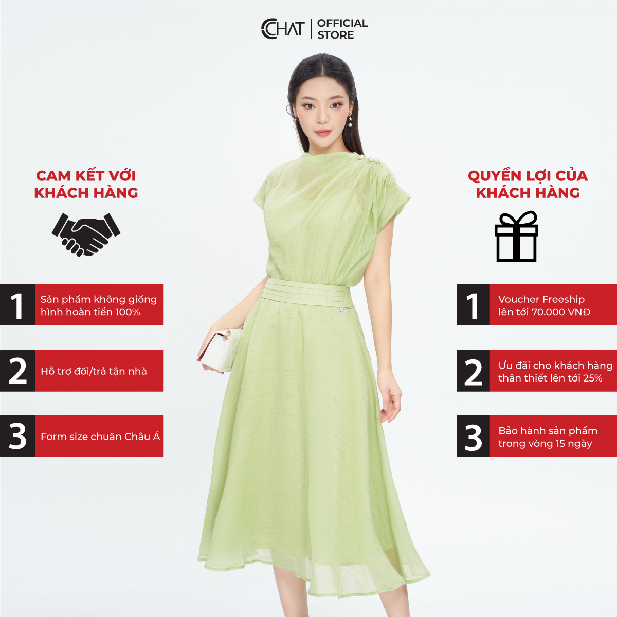 Set Đồ Nữ  Áo Cổ Leo Chân Váy Xòe Chất Voan Bay Bổng 13BNV2008XT