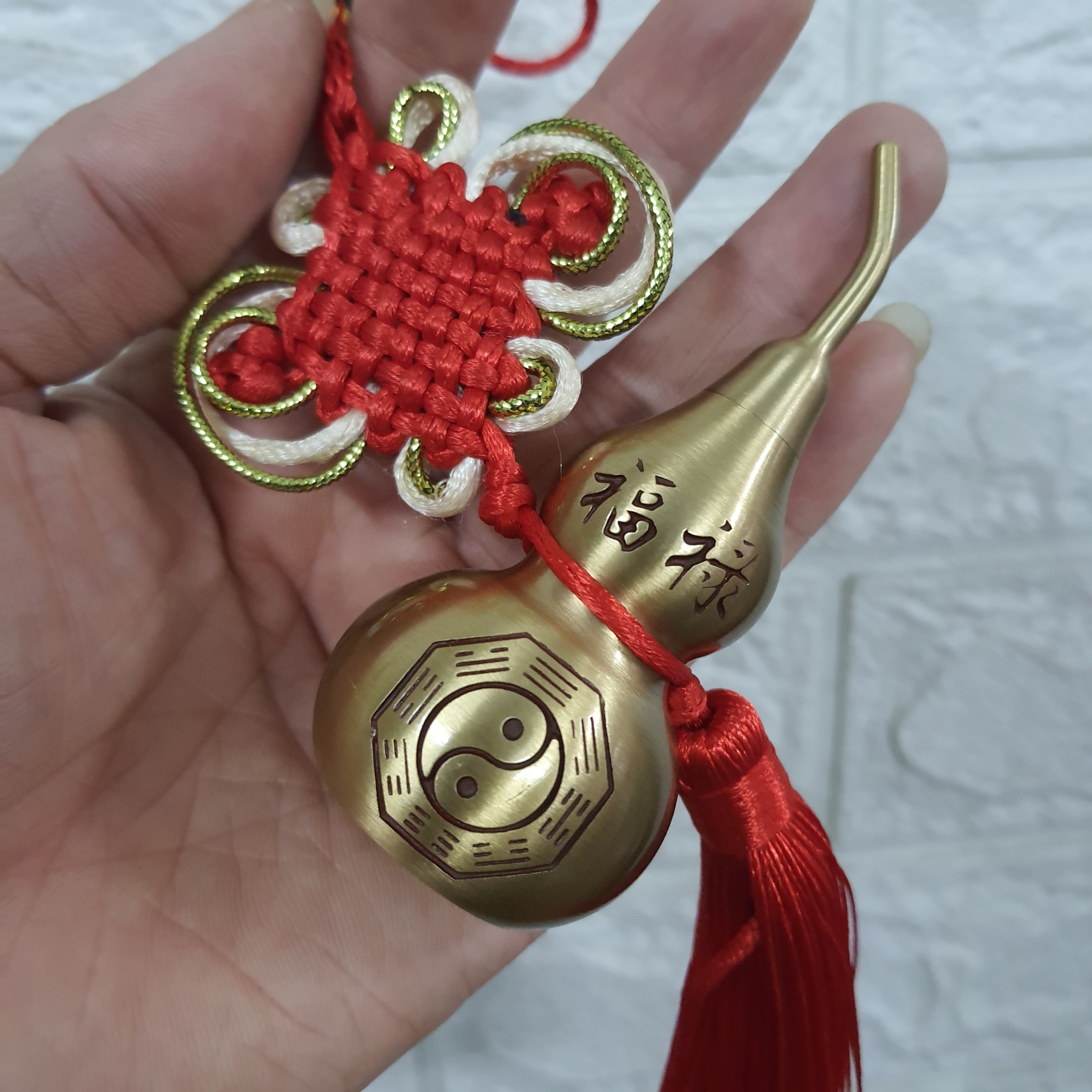 Khánh treo hồ lô bằng đồng phong thuỷ MS08v