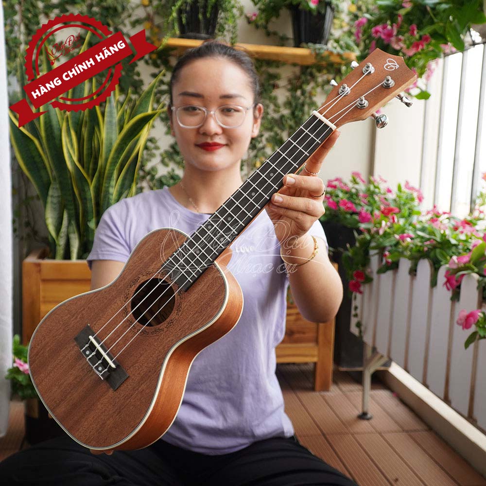 Đàn Ukulele Concert Chard WD-24THX, Màu nâu nổi bật, Mặt đàn Gỗ gụ - Hàng chính hãng